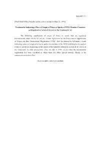 Appendix 2 Trademarks Indicating a Place of Origin of Wines Or Spirits Of