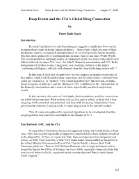 Deep Events and the CIA's Global Drug Connection