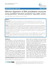 Effective Alignment of RNA Pseudoknot Structures Using Partition Function Posterior Log-Odds Scores Yang Song1, Lei Hua1, Bruce a Shapiro2 and Jason TL Wang1*