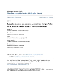 Evaluating Observed and Projected Future Climate Changes for the Arctic Using the Köppen-Trewartha Climate Classification