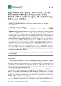 Improvement of Naturally Derived Food Colorant Performance with Eﬃcient Pyranoanthocyanin Formation from Sambucus Nigra Anthocyanins Using Caﬀeic Acid and Heat