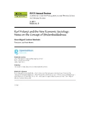 Karl Polanyi and the New Economic Sociology: Notes on the Concept of (Dis)Embeddedness