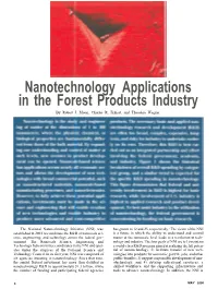 Nanotechnology Applications in the Forest Products Industry by Robert J