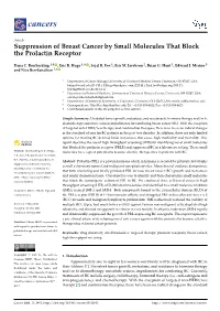 Suppression of Breast Cancer by Small Molecules That Block the Prolactin Receptor