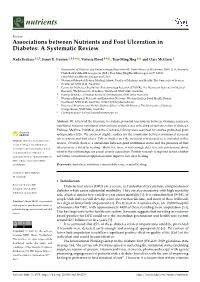 Associations Between Nutrients and Foot Ulceration in Diabetes: a Systematic Review
