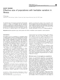 Effective Size of Populations with Heritable Variation in Fitness