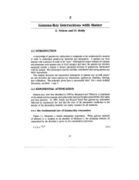 Gamma-Ray Interactions with Matter