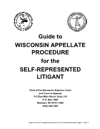 Guide to Appellate Procedure for the Self-Represented Litigant