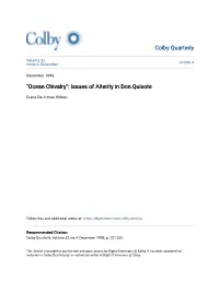 "Ocean Chivalry": Issues of Alterity in Don Quixote