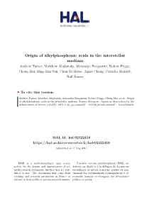 Origin of Alkylphosphonic Acids in the Interstellar Medium