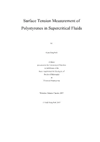 Surface Tension Measurement of Polystyrenes in Supercritical Fluids