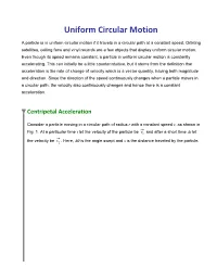 Uniform Circular Motion