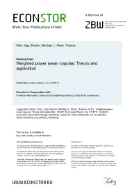 Weighted Power Mean Copulas: Theory and Application