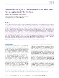 Comparative Analysis of Chromosome Counts Infers Three Paleopolyploidies in the Mollusca