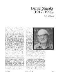 Daniel Shanks 1917-1996