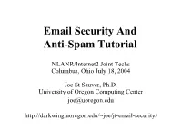 Email Security and Anti-Spam Tutorial