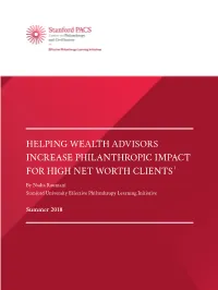 Helping Wealth Advisors Increase Philanthropic Impact for High Net Worth Clients 1