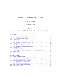 Lectures on Effective Field Theory