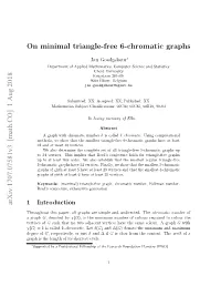 On Minimal Triangle-Free 6-Chromatic Graphs Arxiv:1707.07581V3 [Math