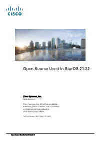 Open Source Used in Staros 21.22