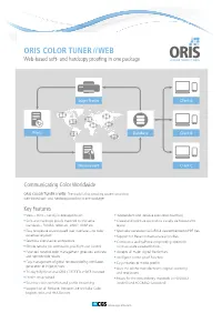 ORIS COLOR TUNER // WEB Web-Based Soft- and Hardcopy Proofing in One Package