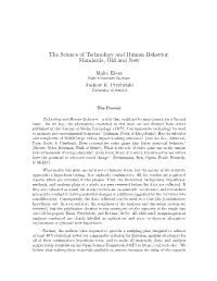 The Science of Technology and Human Behavior: Standards, Old and New