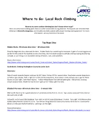 Where to Go: Local Rock Climbing