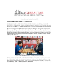 2020 Gibraltar Masters: Round 1 - 21 January 2020