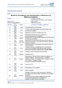 Midwives Exemption and Administration of Medicines by Midwives Guideline