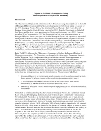 Proposal to Establish a Neurophysics Group in the Department of Physics and Astronomy