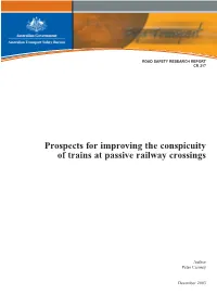 Prospects for Improving the Conspicuity of Trains at Passive Railway Crossings