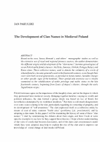 The Development of Clan Names in Medieval Poland