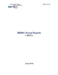 BEREC Annual Reports for 2013