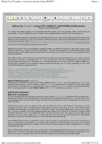 Hiding Your IP Address, Anonymous Internet Surfing HOWTO Pagina 1