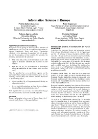 Information Science in Europe