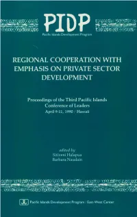 Regional Cooperation with Emphasis on Private Sector Development