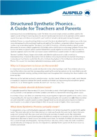 Structured Synthetic Phonics... a Guide for Teachers and Parents