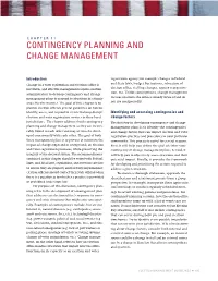 Contingency Planning and Change Management