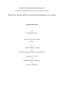 Efficient Water Allocation and Water Conservation Policy Modeling in the Aral Sea Basin