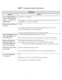FAST - Frequently Asked Questions