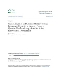 France): Elemental Analysis Using a Portable X-Ray Fluorescence Spectrometer Aurelien Tafani University of South Florida, Atafani@Mail.Usf.Edu