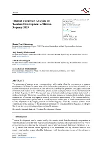 Internal Condition Analysis on Tourism Development of Bintan