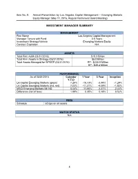 Investment Manager Summary
