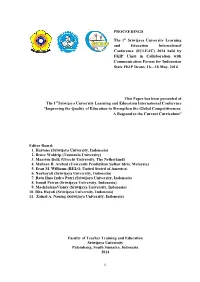 PROCEEDINGS the 1St Sriwijaya University Learning and Education