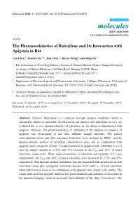The Pharmacokinetics of Raloxifene and Its Interaction with Apigenin in Rat
