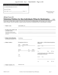Voluntary Petition for Non-Individuals Filing for Bankruptcy 04/20 If More Space Is Needed, Attach a Separate Sheet to This Form