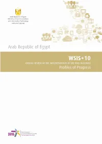 WSIS+10 OVERALL REVIEW of the IMPLEMENTATION of the WSIS OUTCOMES Profiles of Progress Table of Contents