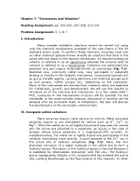Chapter 7. "Coenzymes and Vitamins" Reading Assignment