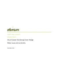 City of Greater Dandenong Green Wedge Water Issues and Constraints