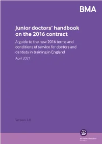 Junior Doctors' Handbook on the 2016 Contract